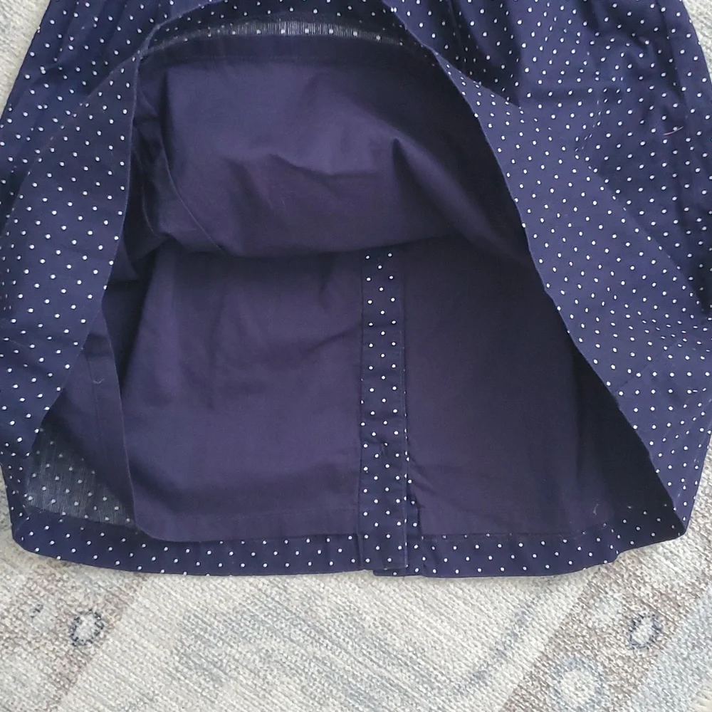 Janie and Jack Baby Girls Bow Dotted Navy Dot Bow Dress Sz12-18m